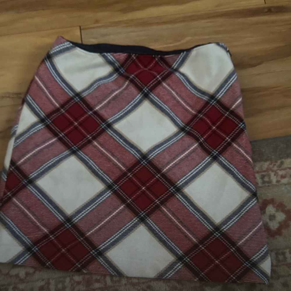 Abercrombie & Fitch Red and White Plaid Mini Skirt